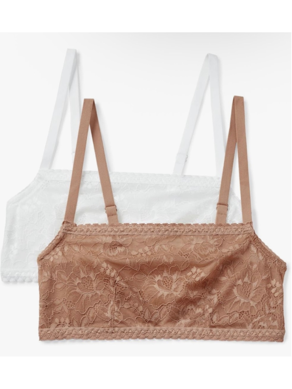 NEW Amazon Essentials Stretch All Over Lace Square Neck Bralette L